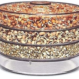 Rylan Sprout Maker with 4 Compartments for Multi Purpose Use – Plastic Grocery Container Sprouted Grains Seeds Dal Channa Chole Ragi Organic Sprouting Jar (500ml,4-Layer)